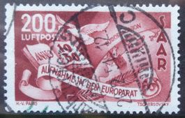 SAARLAND/SARRE 1950: Conseil de l'Europe, 200 f, O