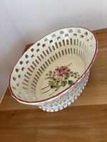 Keramik Schale / Korb mit Blumen Motiv