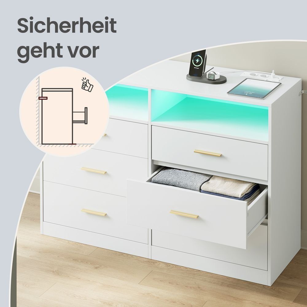 Kommoden: Kommode mit LED und Ladestation NOVELIA – Neu und originalverpackt aus Lachen SZ von MAMORU-MOEBEL 4