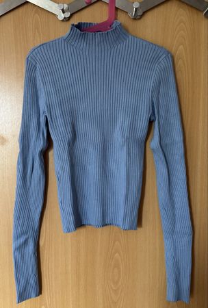 Pull côtelé bleu