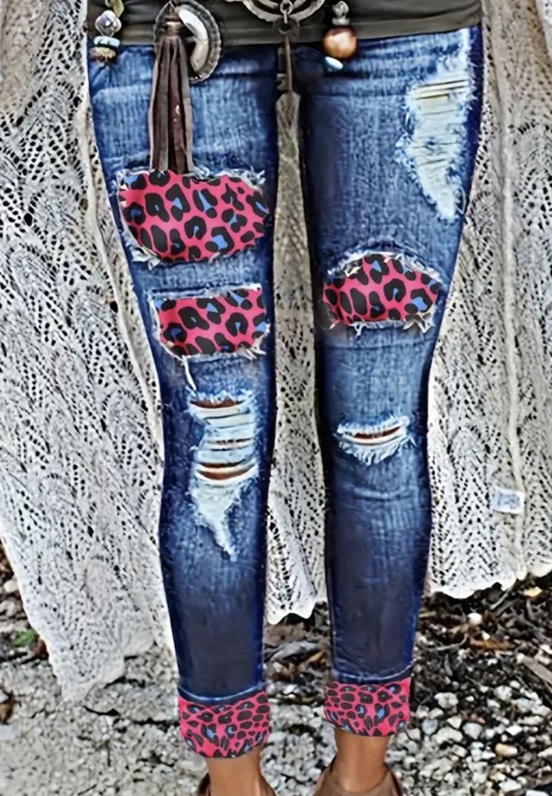 Jeans: Coole Jeans mit Leopardenmuster, Grösse 39 – Neu und originalverpackt aus Au ZH von Jaggy4 1
