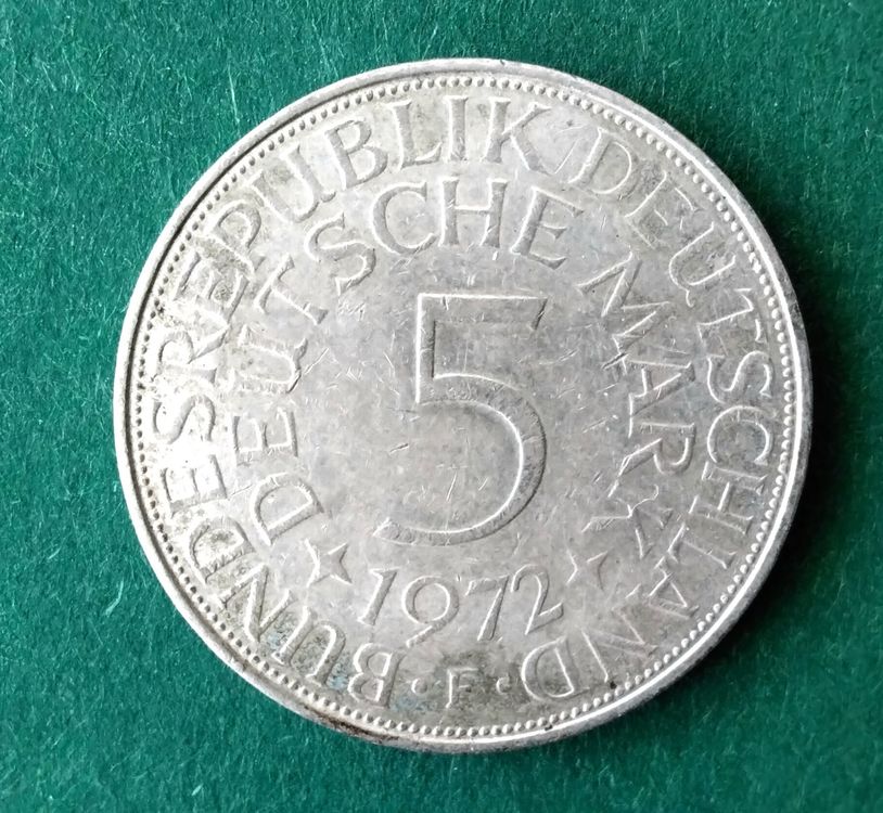 5 deutschmark 1972 F argento (Usato) a Locarno per CHF 6 – con consegna ...