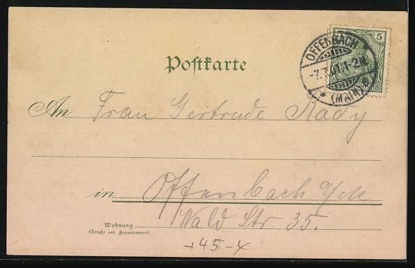 Cartoline postali: Litho Offenbach a. M., 25. jähr. Jubil – Usato da Berlin venduto da bartko-reher 1