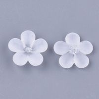 10 Blümli Acryl transparent weiss 22x21.5x7mm