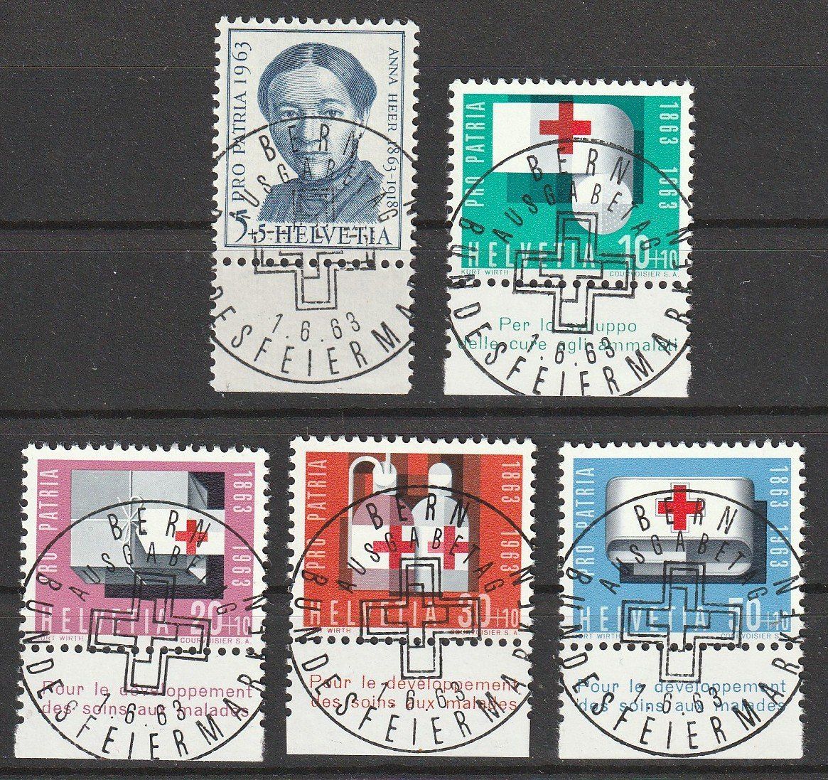 Tutti i francobolli: 1963 Pro Patria mit ET - Vollstempel – Nuovo e nell'imballaggio originale da Homburg venduto da masina01