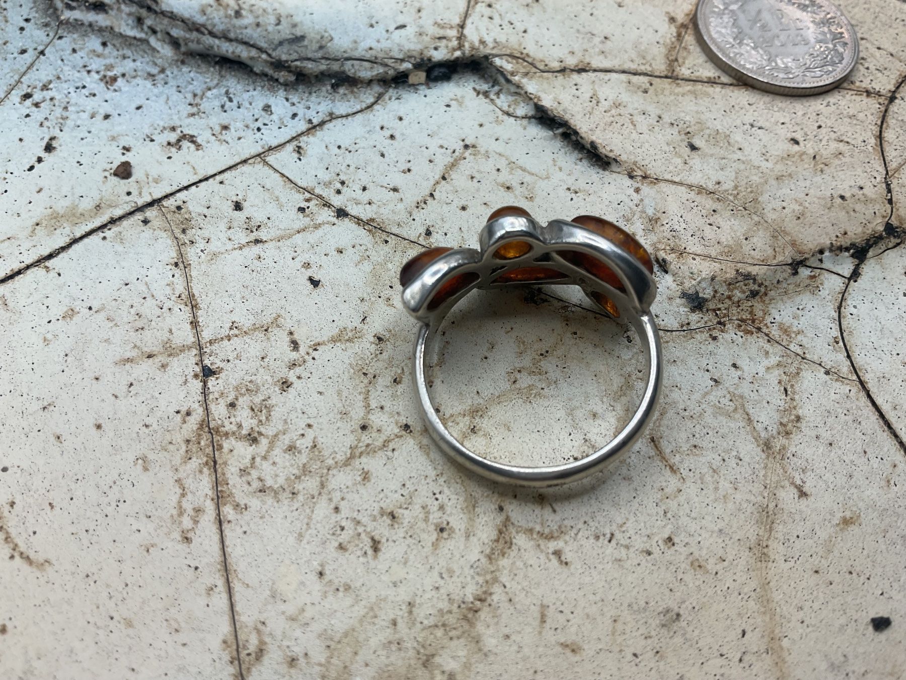 Ringe: Vintage oder antiker Silberring mit Bernstein, Gr. 55 – Gebraucht aus Luzern von S.Kern01 3