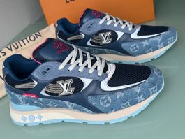 LOUIS VUITTON Runaway Monogram Denim Leder Sneakers 44.5 NEU