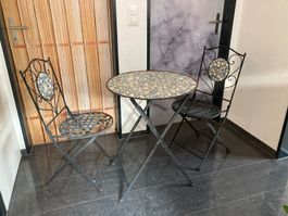 Bistro Tisch/Stuhl Set Garten/Pergola echt Mosaik Handmade