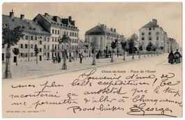 La Chaux-de-Fonds, Place de l'Ouest, circulée 1902