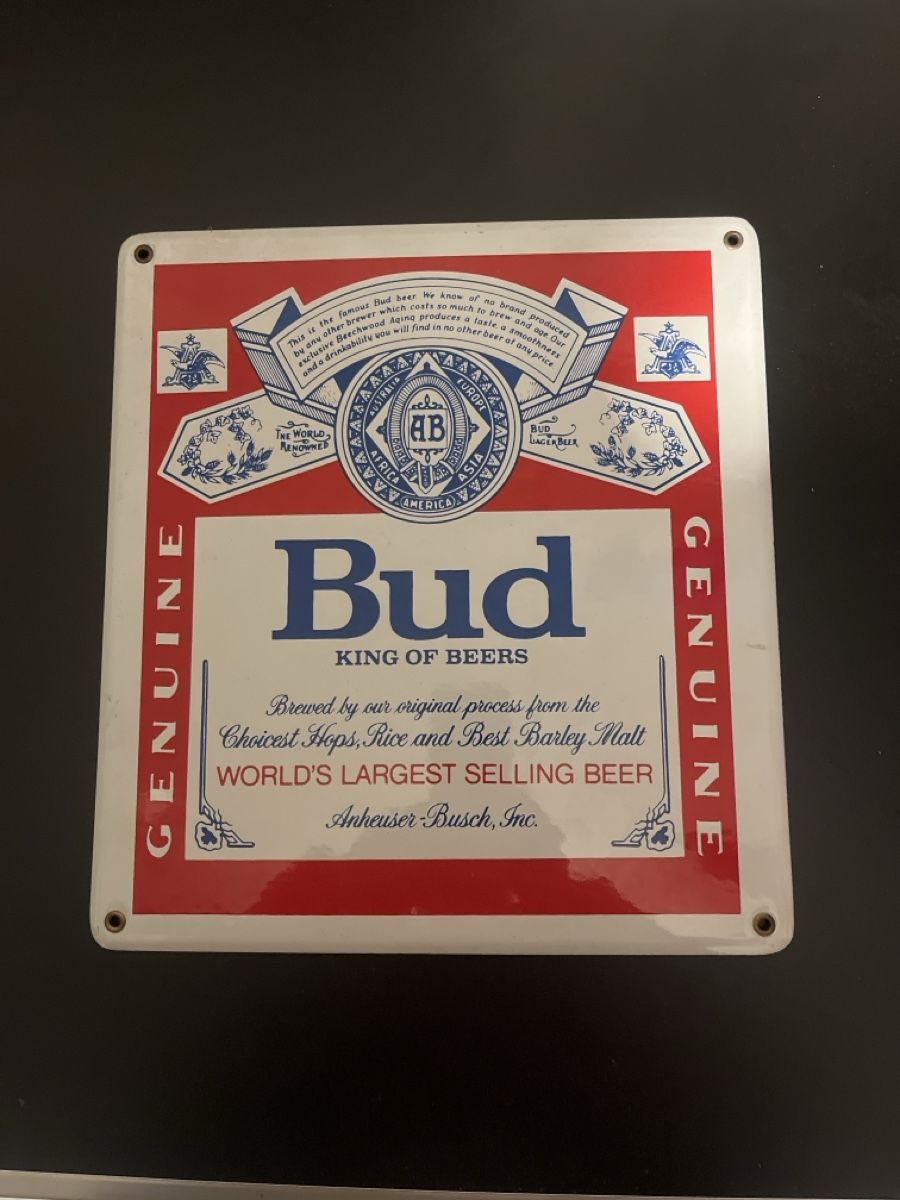 Insegne: Email Schild Bud King of Beers – Usato da Wiggen venduto da mfgUrs