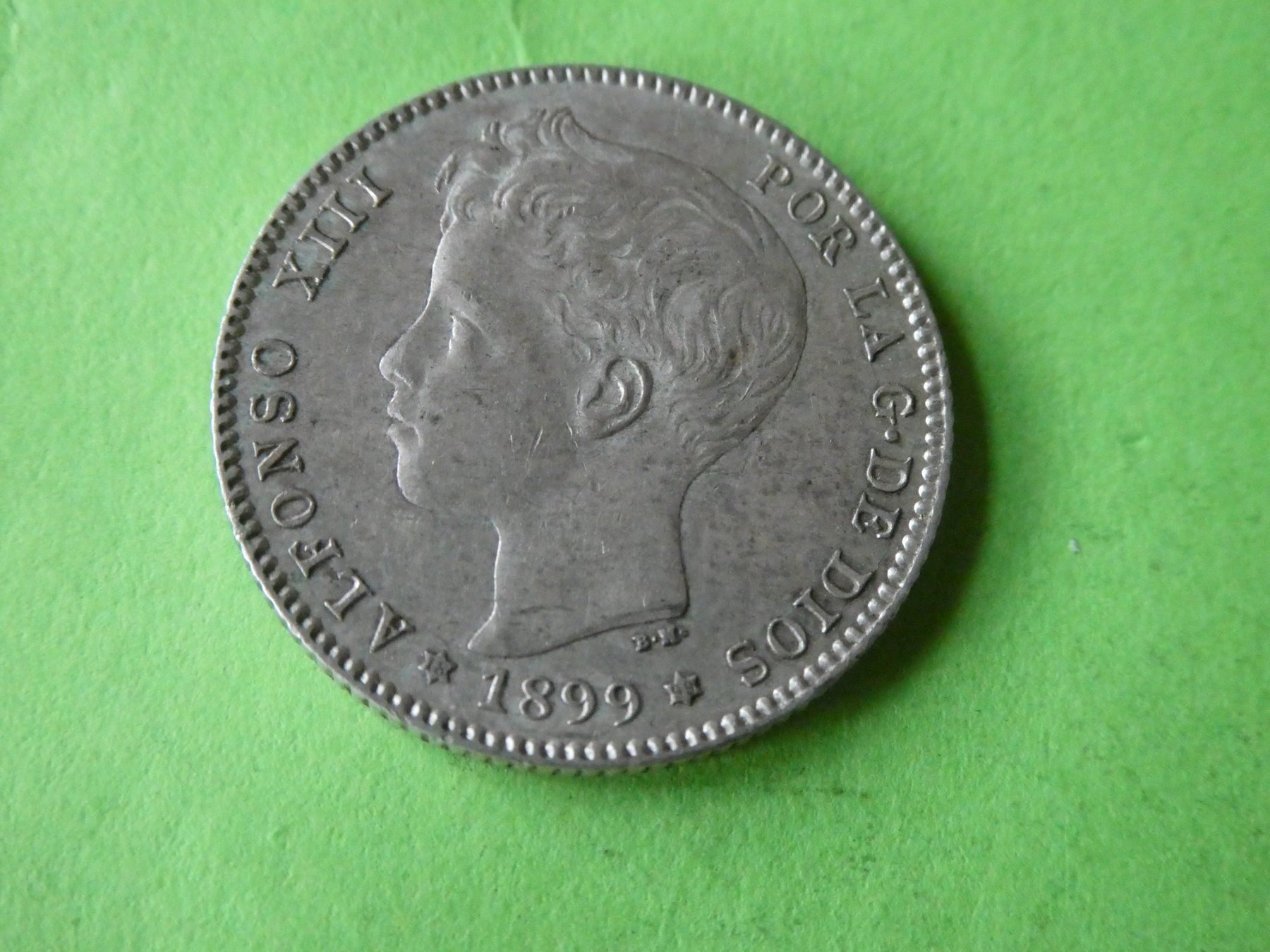 Toutes les monnaies: Spanien 1899, 1 Peseta  Silber – D'occasion à Hinterforst par Rohusri