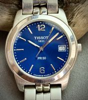 Montre homme Tissot PR 50 cadran bleu acier diamètre 38 mm