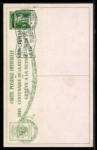 Cartoline postali: Genf, Grenadier genevois, 1814 Centenair – Usato da Berlin venduto da bartko-reher 1