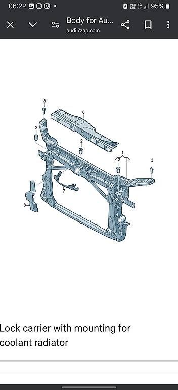 Tutti pezzi di ricambio auto: Face avant support radiateur Audi A3 8v – Usato da Bulle venduto da fil_w69m