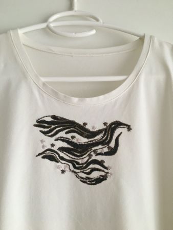 Weisses Langarm-T-Shirt aus Baumwolle