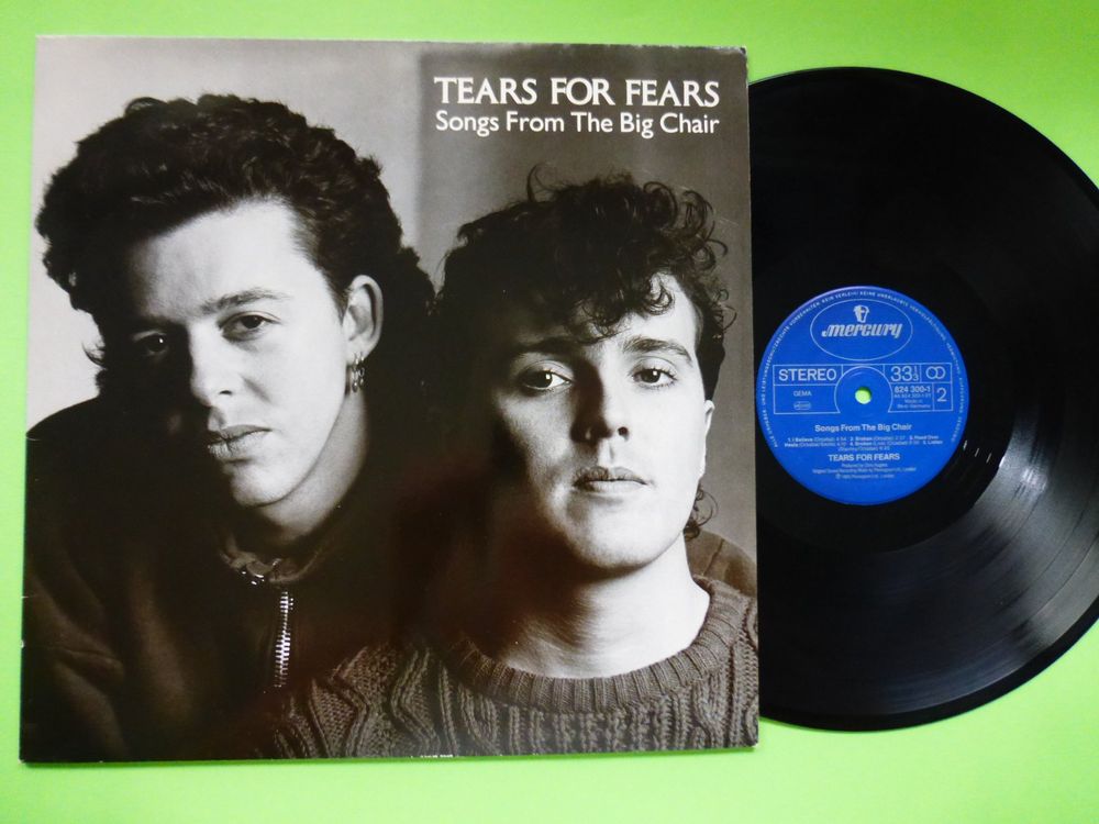 T-shirt Homme Tears For Fears - Motif Teardrop/Songs From The Big Chair, Taille M, Noir