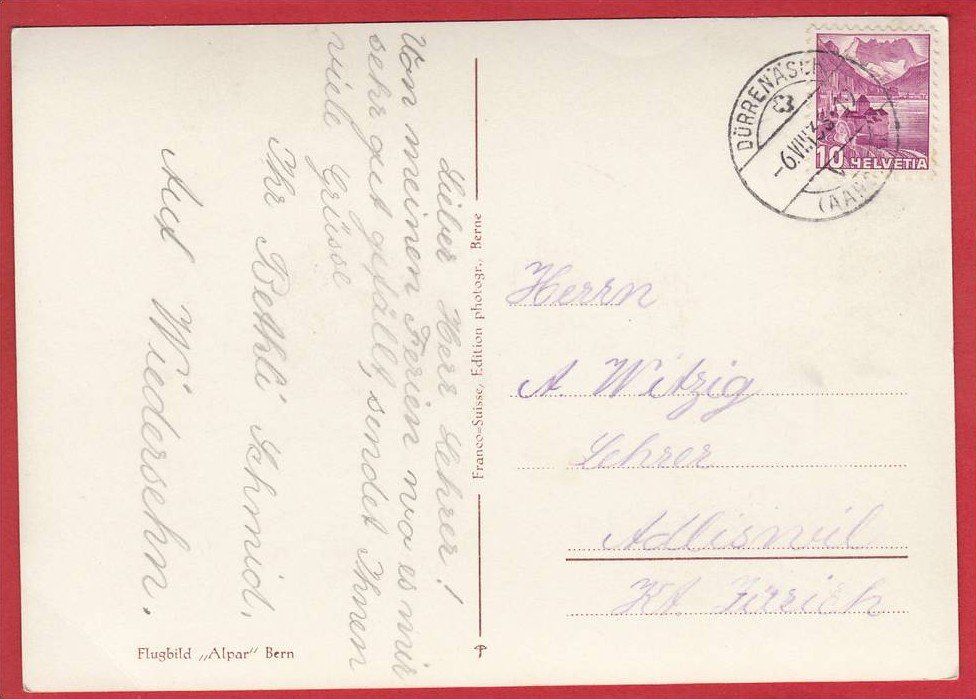 Cartoline postali: DÜRRENÄSCH, FLIEGERAUFNAHME, GROSSFORMAT – Usato da Grüningen venduto da Kartenlaube 1