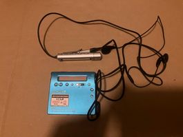 Sony MZ-R900 MiniDisc Walkman MD Recorder Blau mit Fernbed.