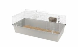 Kleintierkäfig Nagerkäfig grau weiss guter Zustand