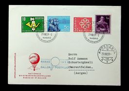 SUISSE POSTE AÉRIENNE VOL EN BALLON 1959 NABAG /T67