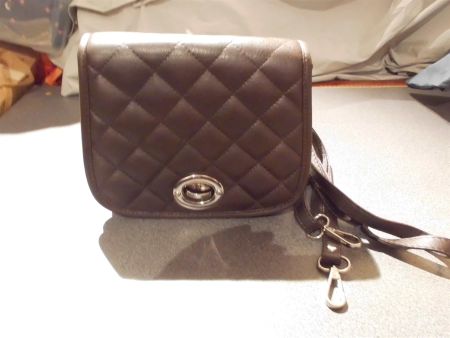 Handtasche dunkelbraun, Genuine Leather
