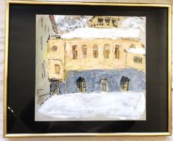 Expressionistisches Winterbild - Mischtechnik