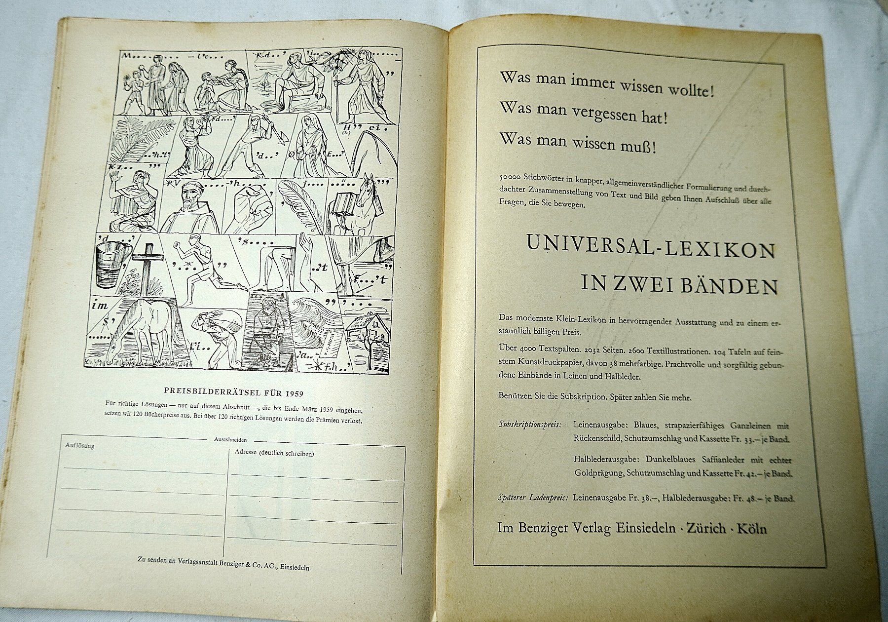 Kalender: Benziger's Einsiedler Kalender 1959 – Gebraucht aus Baar von 2cvbaar 6