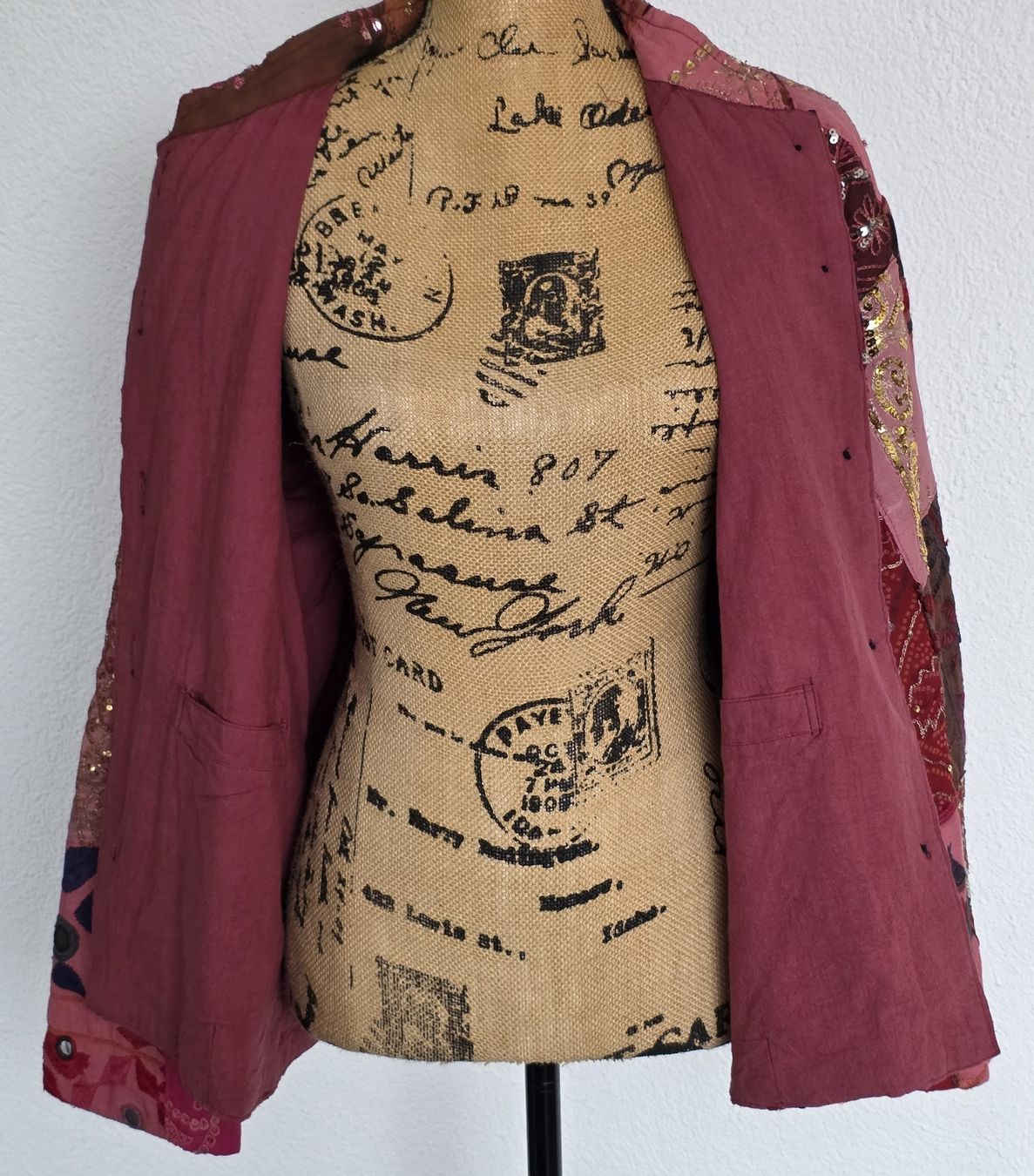 Giacche: Patchwork Jacke mit Pailletten, Gr. L/XL, Hingucker! – Usato da Rheinsulz venduto da Gilea 5