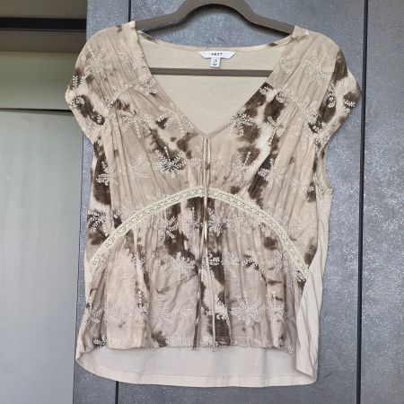 🐸 NEXT TUNIKA TOP OBERTEIL BLUSE 38 WUNDERSCHÖN BESTICKT