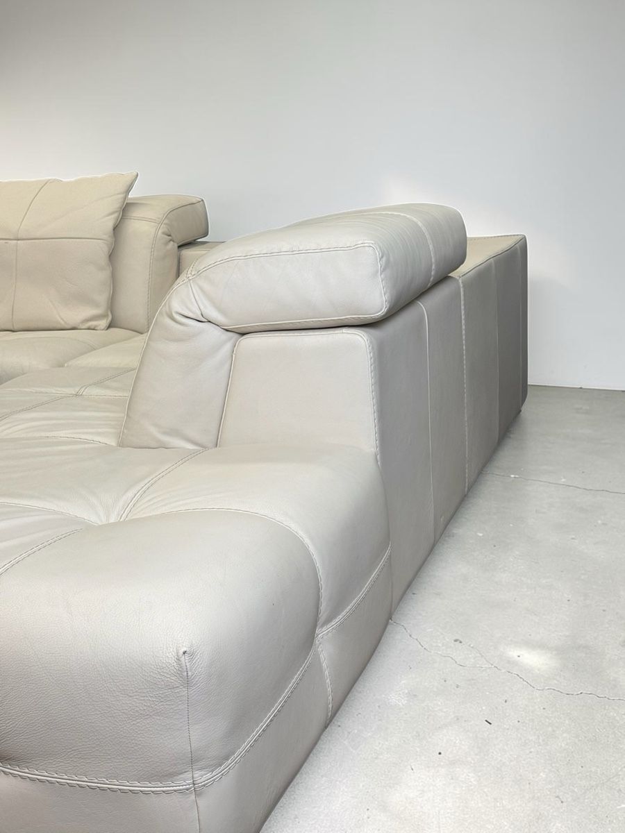 Natuzzi Divani: Natuzzi Designer-Ecksofa Creme aus Schaffell-Leder – Usato da Bachenbülach venduto da Sofalab.swiss 6