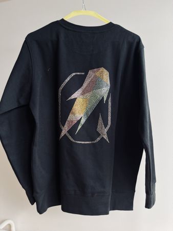 Sweat noir strass arc-en-ciel, stylé