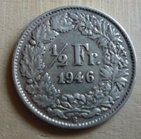 1/2 Franken 1946, gleichstehend, ss - vz, Kat. CHF 120.--