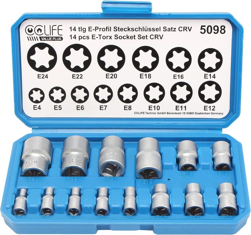 14tlg Torx Nuss Set E Profil Stecknüsse Steckschlüssel Satz Kaufen