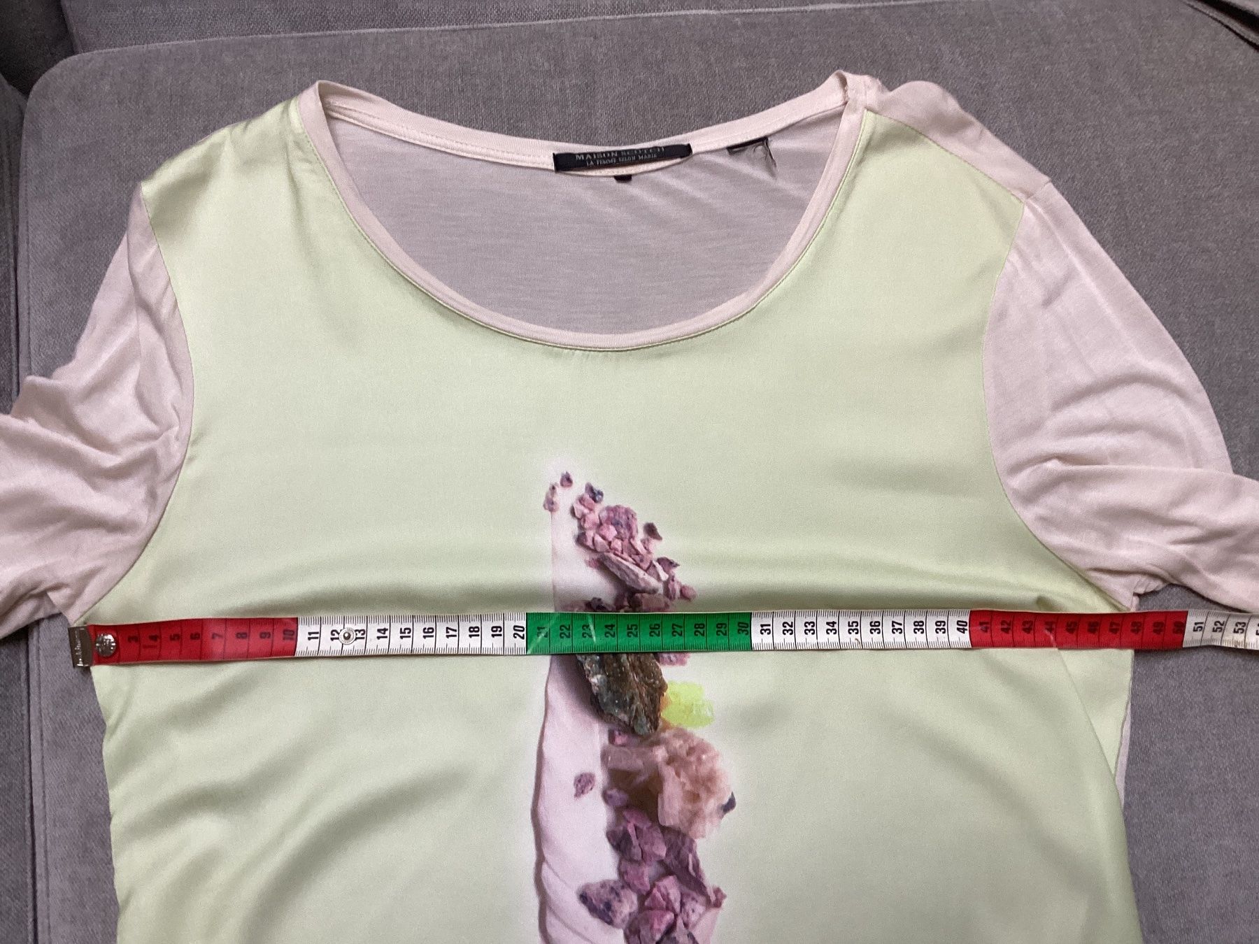 Maison Scotch Camicette: Maison Scotch Bluse/ Shirt Damen Hellgrün mit Print ca. Gr.S – Usato da Homberg b. Thun venduto da Homata 3
