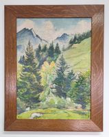 Rudolf Löw Gemälde Engadin Val Rosegg 1932