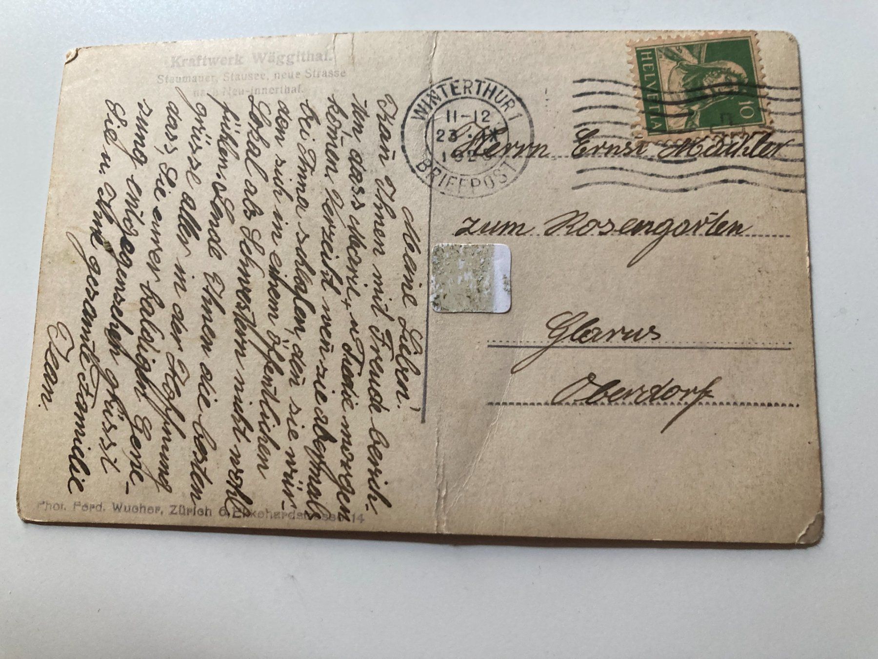 Cartoline postali: Ansichtskarte Kraftwerk Wäggithal – Usato da Filzbach venduto da Sugi7 2