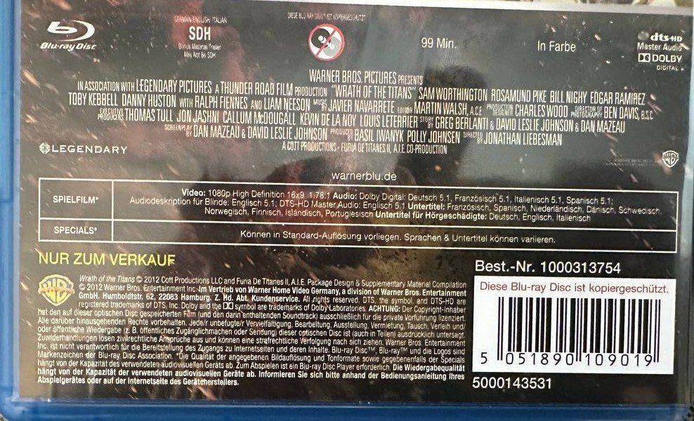 Tutti i DVDs: Zorn der Titanen - Blu-ray Disc – Usato da Beringen venduto da Mantafisch1 2