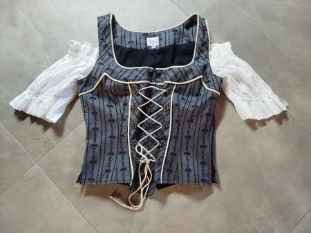Original Jenni Edelweiss - Bustier mit Spitzenärmel