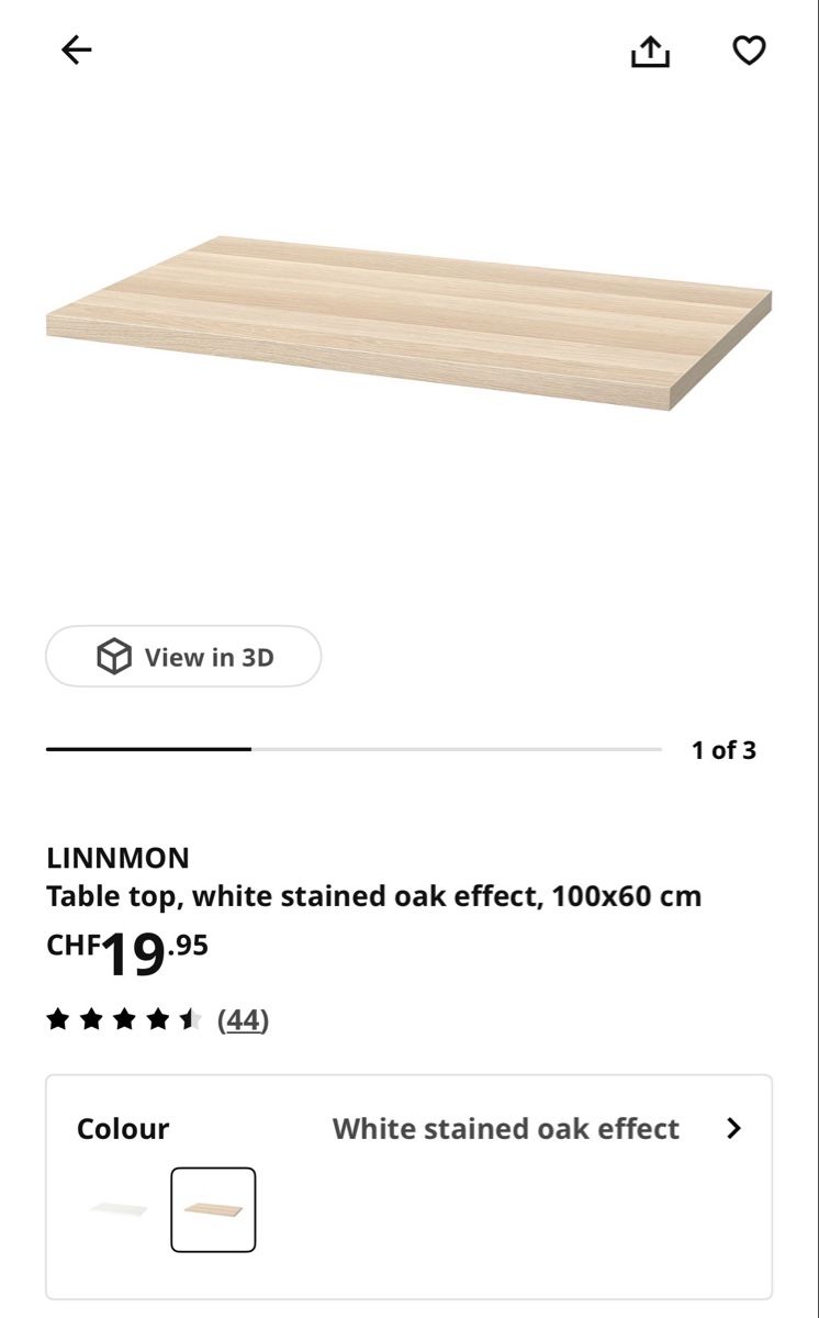 Tavoli: Ikea Linnmon, Table top, 100cm*60cm – Nuovo e nell'imballaggio originale da Zürich venduto da dor_7gyk
