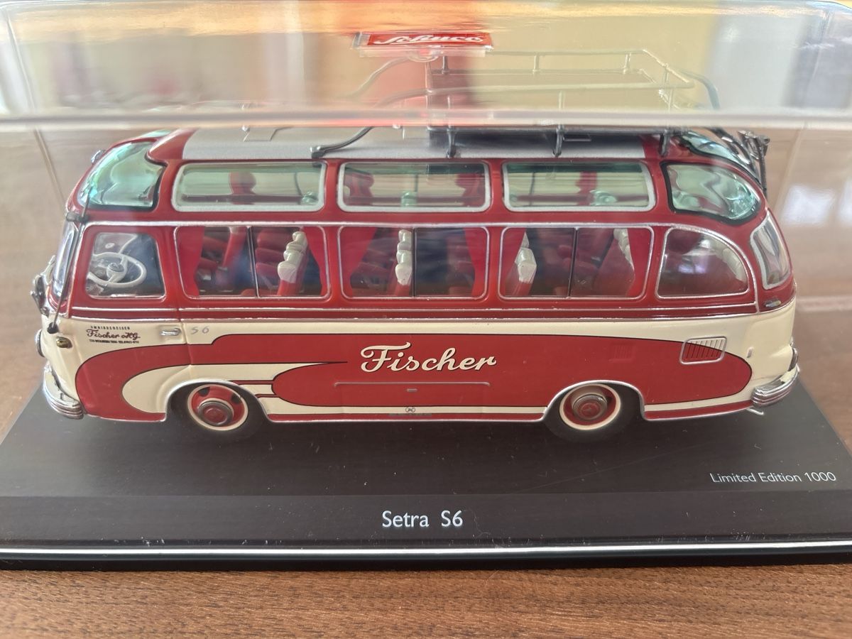 Schuco Kit di modellismo & Modellini statici: Schuco Bus-Modell Setra S6 "Fischer" im Maßstab 1/43. – Nuovo (secondo la descrizione) da Schwyz venduto da Trofana