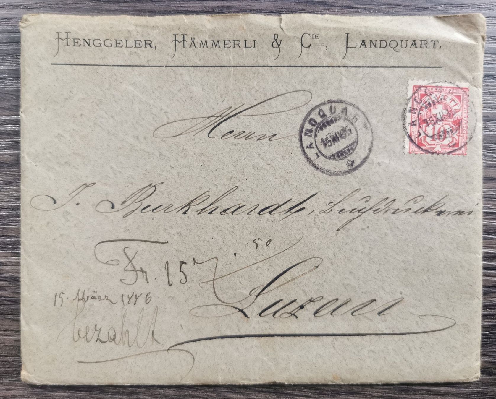 Tutti i francobolli: TR14 Superbe enveloppe avec les documents originaux 1885 – Usato da Cousset venduto da Patrick_Collections 1