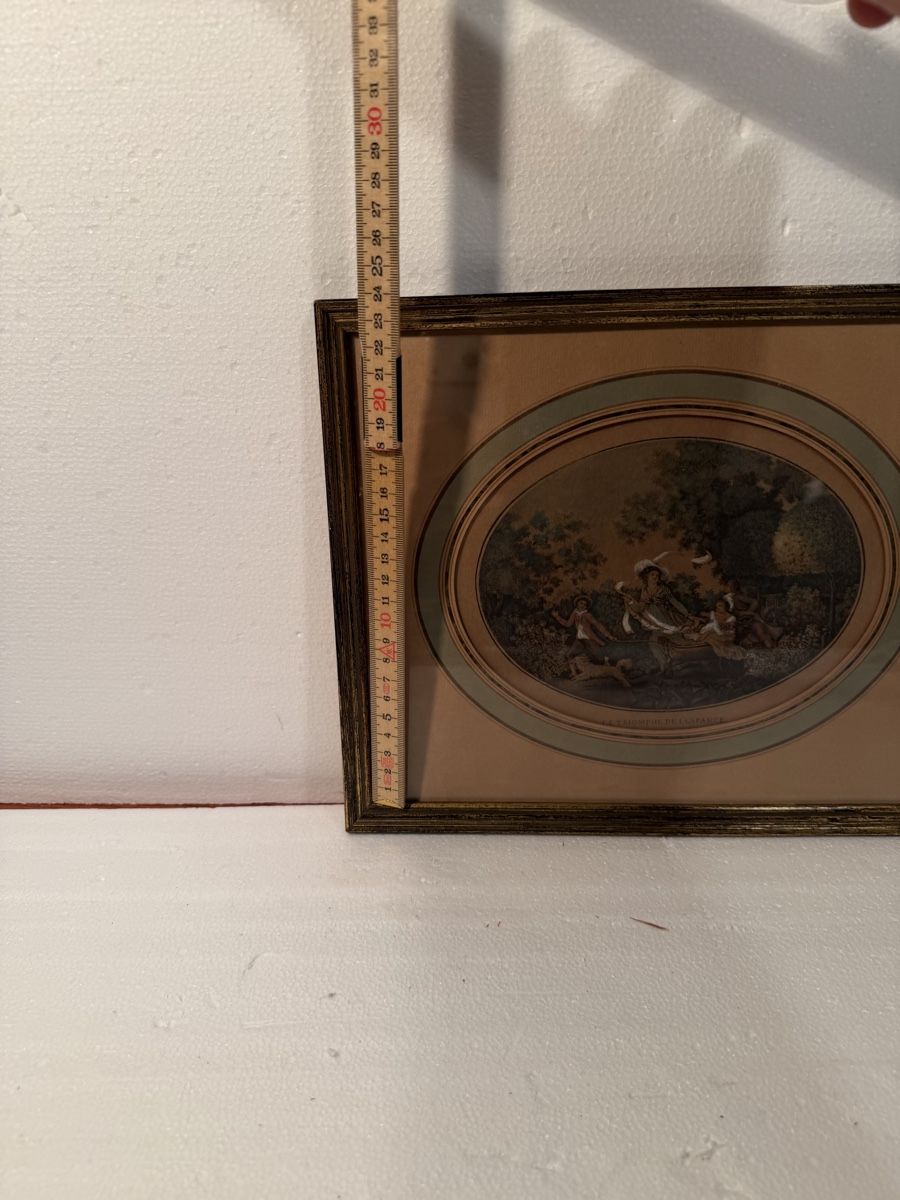 Incisioni: Vintage "Le Triomphe de L'enfance" Framed Print – Usato da Lausanne venduto da artnouveau05 3