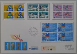 1972, LUXUS-FDC Nr.516-519 POSTHORN-FDC der Schweiz PHILMAIL
