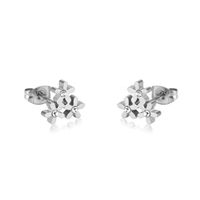 Ohrstecker Blumenform Silber Edelstahl