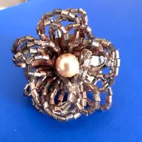 🟢 NEUF bague tissée en perles / Perlenring NEU Handarbeit