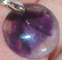 Anhänger L-3798 – Stern Amethyst Cabochon – 21x21mm