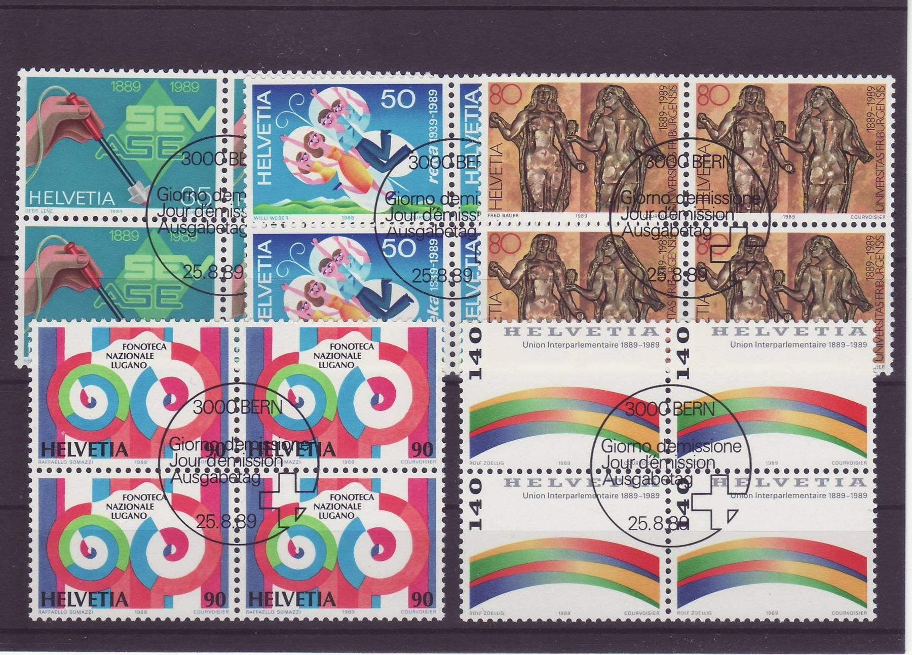 Tutti i francobolli: 1989 4er-Block Serie Ersttag – Usato da Spiez venduto da Crazyduck 2