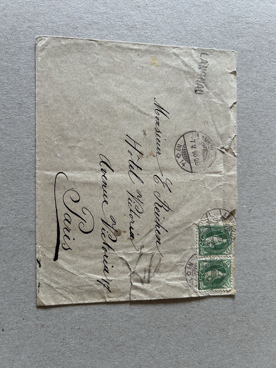 Buste & buste per spedizione: 1898: Bahnpost-Brief von Langnau nach Paris – Usato da Rorschacherberg venduto da RelictByJones