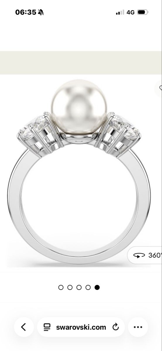 Swarovski Ringe: Swarovski Matrix Kristallring  mit Perle – Neu und originalverpackt aus Obbürgen von bugi6868 3