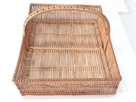 Alter rechteckiger Bambuskorb - Ancien panier en bambous